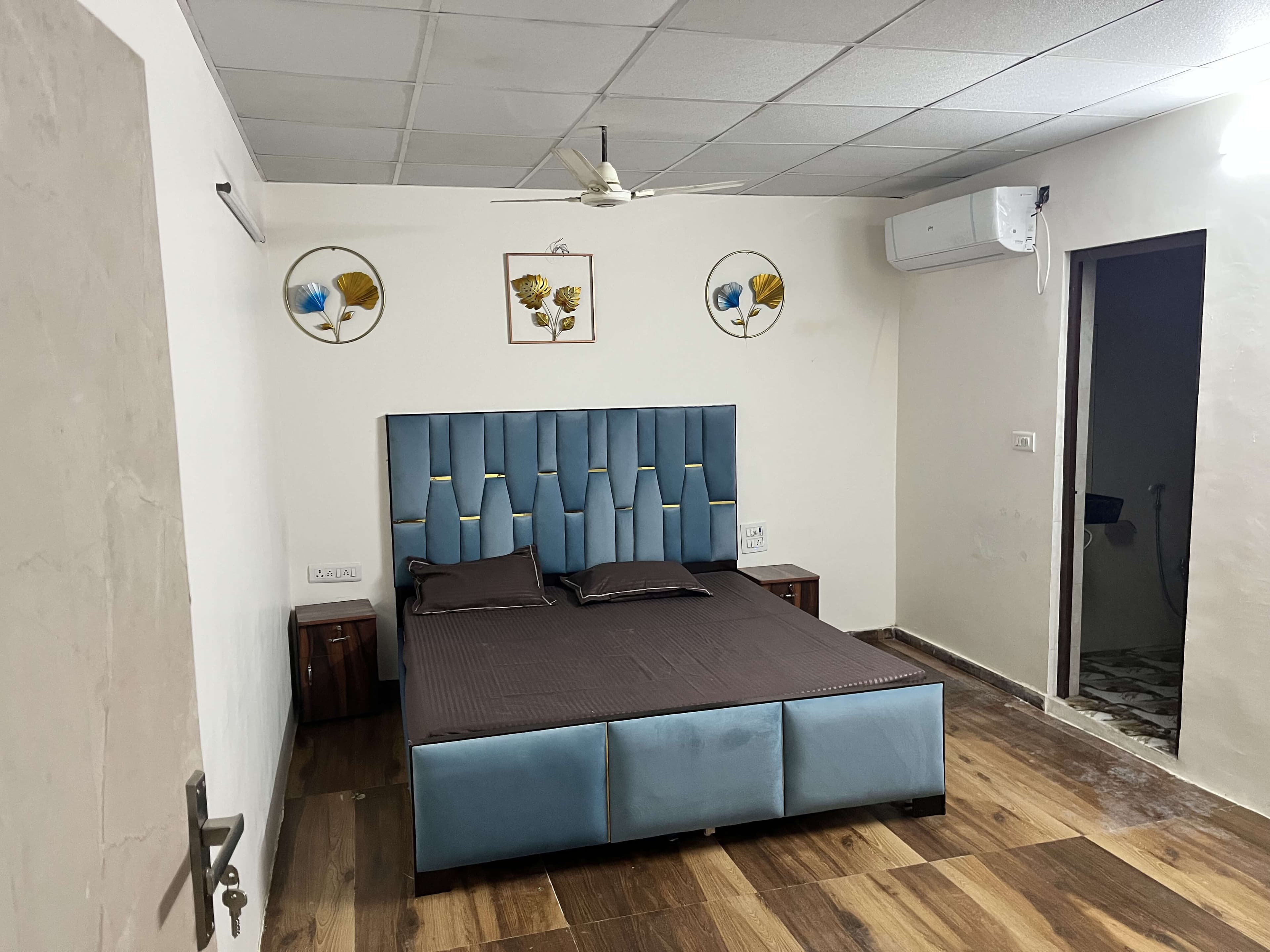 Spacious bedroom with king size bed